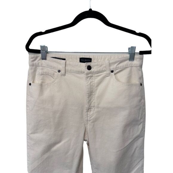 Talbots White Corduroy Straight Leg Pants Size 10 Capsule Y2K minimalist - Picture 5 of 11